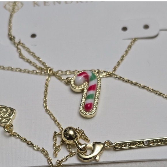 Kendra Scott Gold Candy Cane Pendant Necklace NEW - Picture 6 of 7